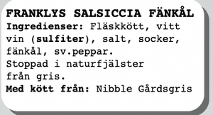 Franklys Salsiccia m Fänkål
